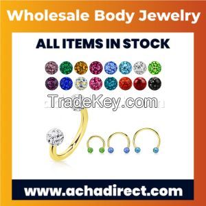 Wholesale Gold Anodized Circular Barbell
