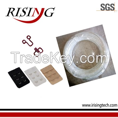 Nylon coated wire for bra hook and eye