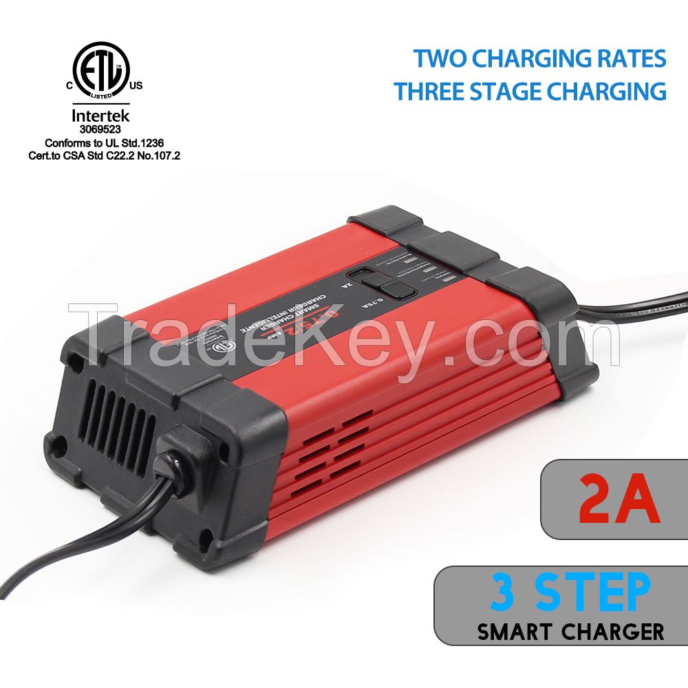 2A Battery Charger with AC Plug for car