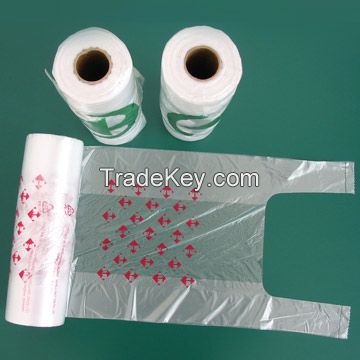 Viet Nam manufature, Cheap HDPE/LDPE T-shirt plastic bag on roll