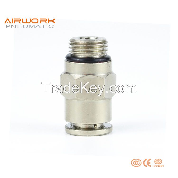 Pneumatic male straight one touch fitting Push In Quick Joint Connector brass material