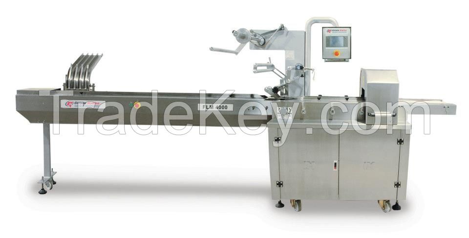 FLM 4000 HORIZONTAL FLOWPACK PACKAGING MACHINE WITH MAGAZINE FEEDING SYSTEM