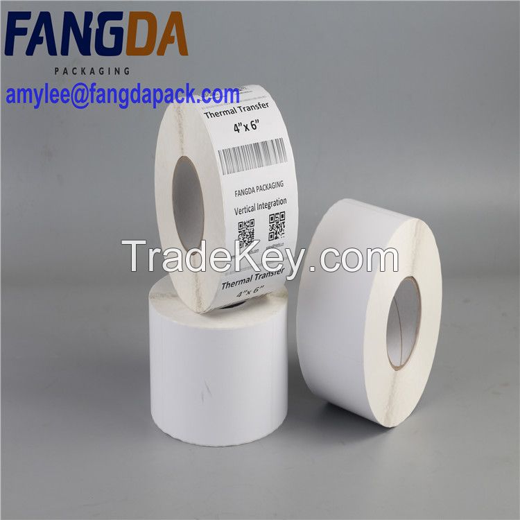 white plai water proof thermal transfer label roll