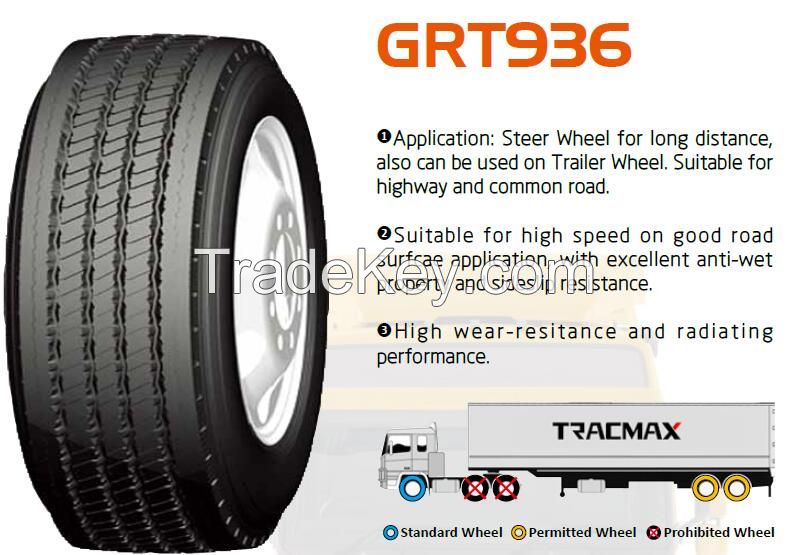 TRACMAX tyres,TBR, truck and bus tyres tires, drive tyres, steer tyres, tail tyres