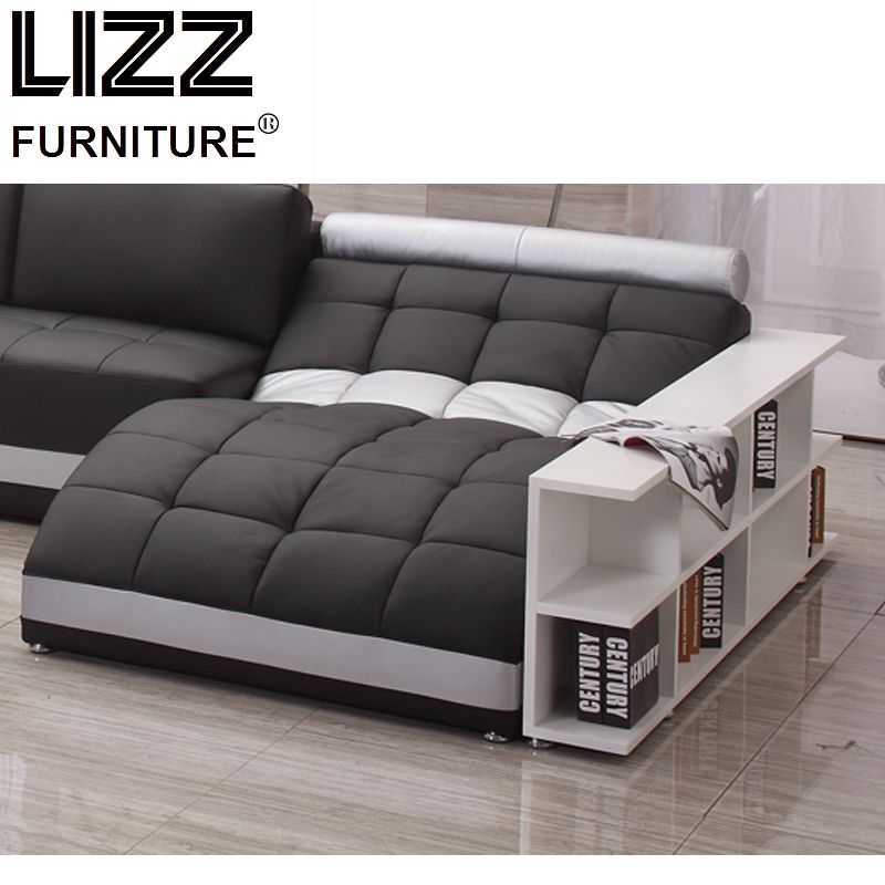 Modern Oversize Italian Leather Sofa With Chaise Sofa Bed