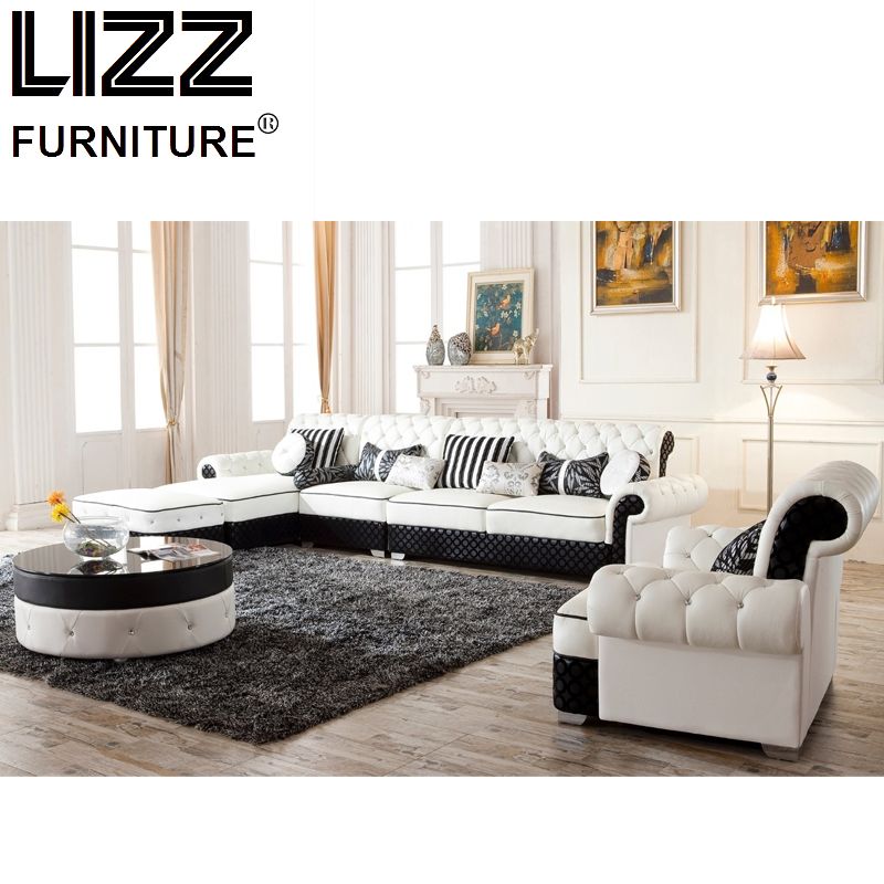 Living Room Furniture Modern Home Leather Sofa Set