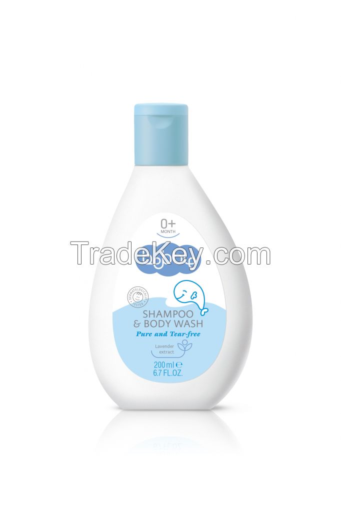 Bebble Baby Shampoo and Body Wash 200ml Bottle Made in the EU