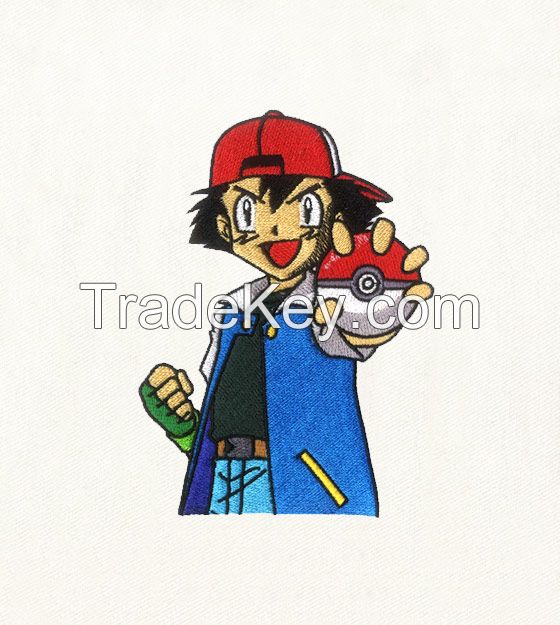 ATTRACTIVE POKEMON TRAINER ASH EMBROIDERY DESIGN