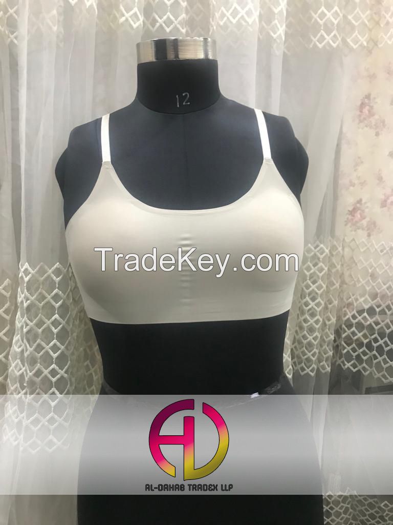 Comfortable Seamless White Strap Bra