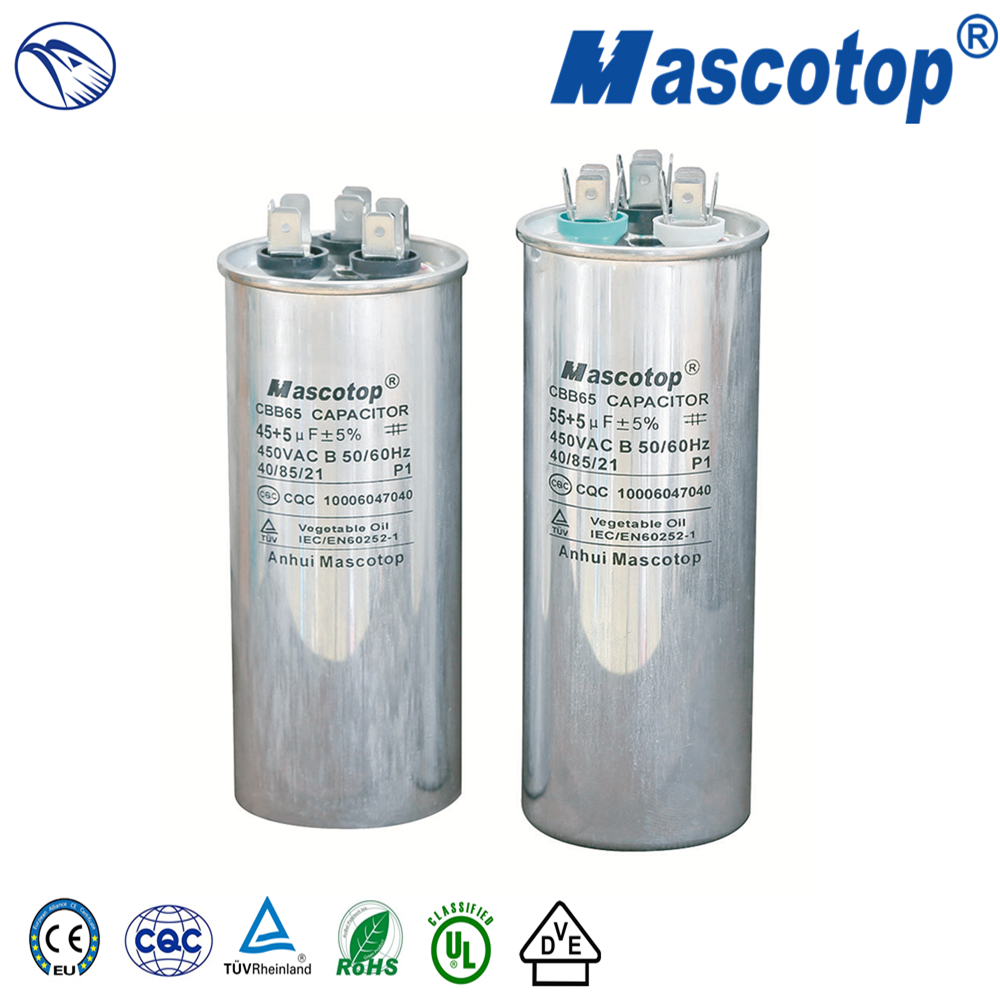 CBB65-R AC motor capacitor (Dual type)