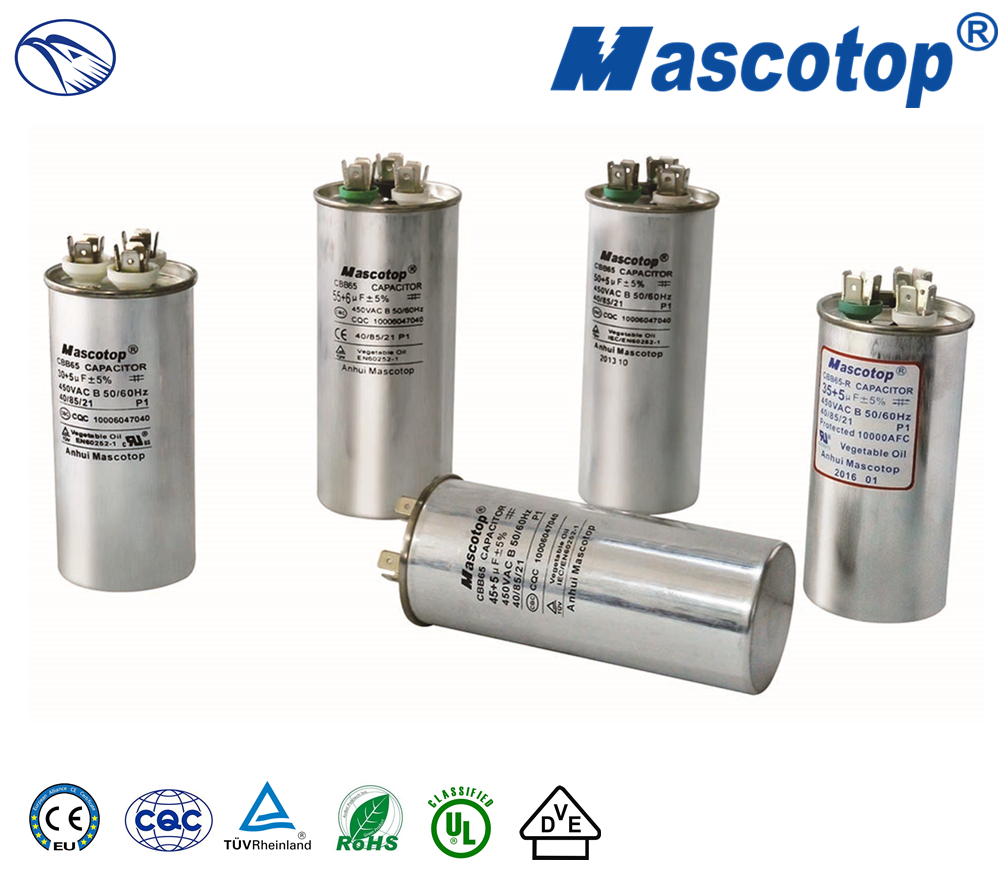 CBB65-R AC motor capacitor (Dual type)