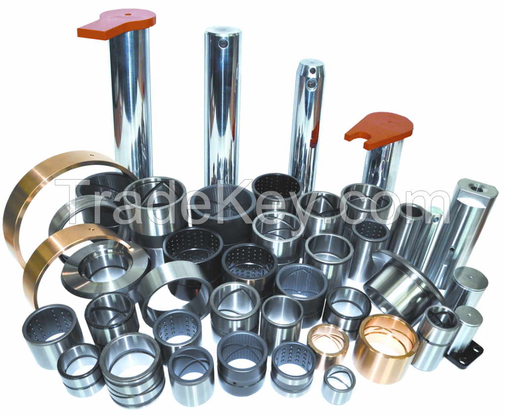 Steel bushing and bearing construction equipment component