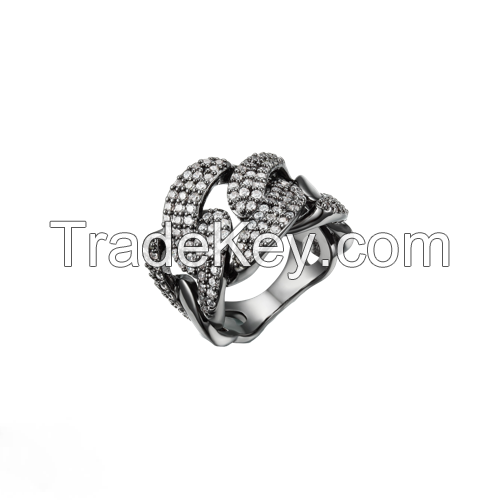 Black Paved Statement Ring