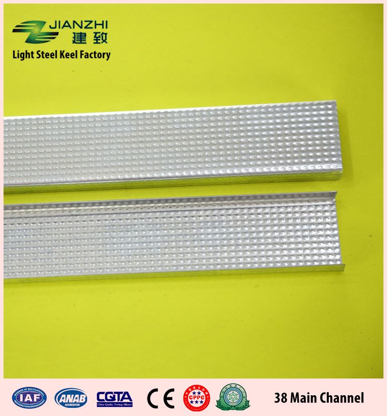 38*12mm galvanized steel ceiling main runner partition main channel with 60-120g/m2 zinc coating