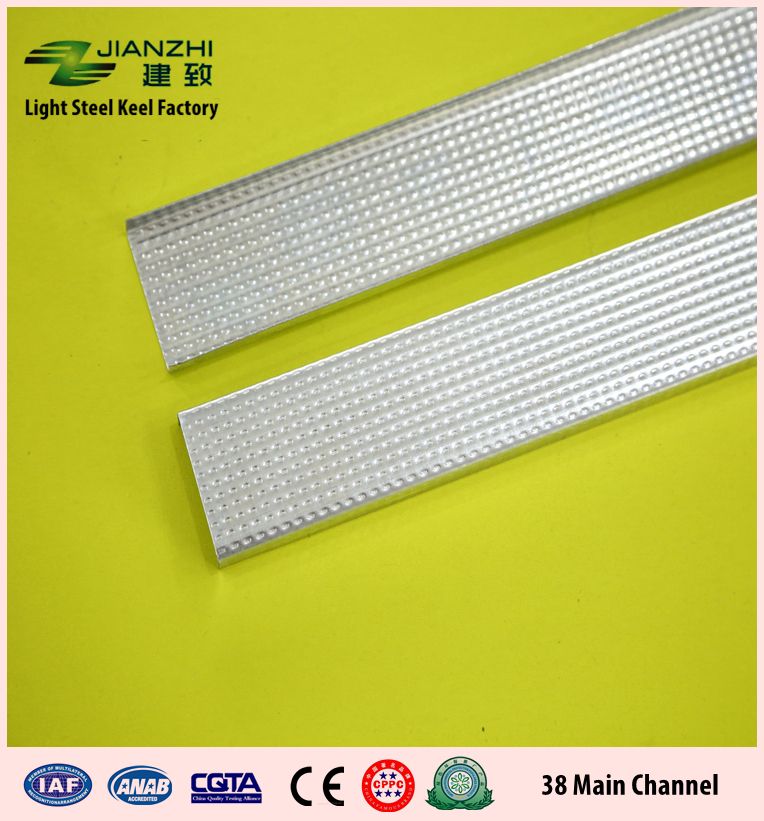 38*12mm galvanized steel ceiling main runner partition main channel with 60-120g/m2 zinc coating