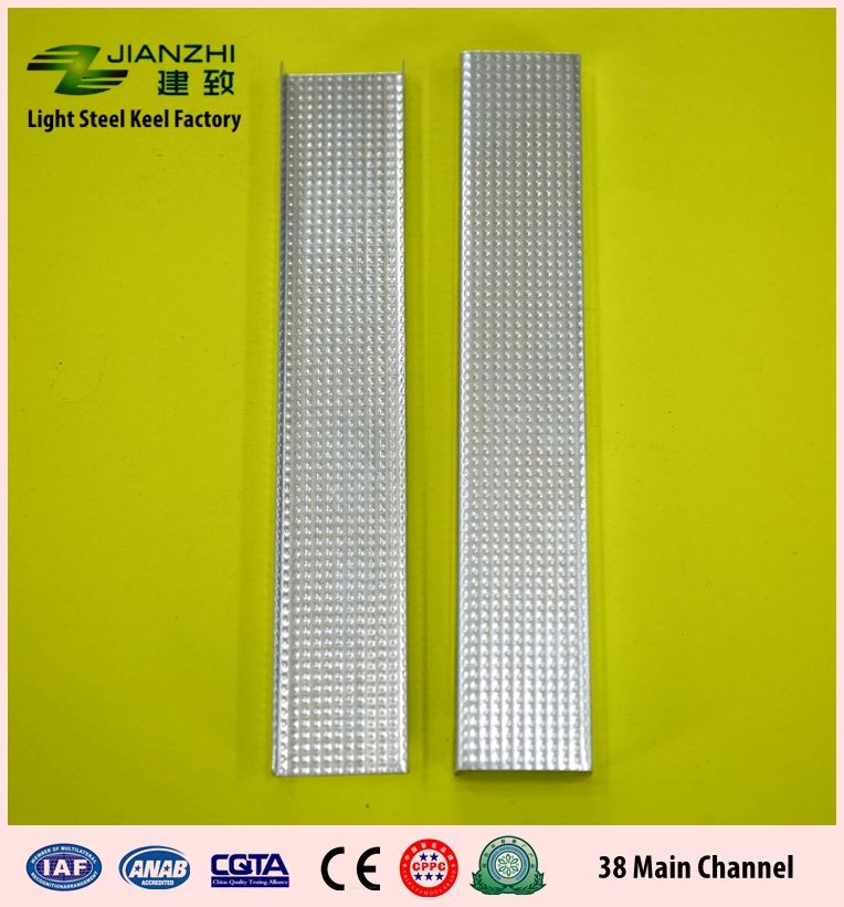 38*12mm galvanized steel ceiling main runner partition main channel with 60-120g/m2 zinc coating