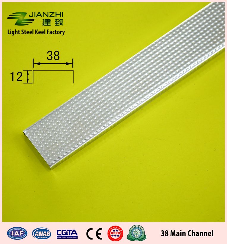 38*12mm galvanized steel ceiling main runner partition main channel with 60-120g/m2 zinc coating