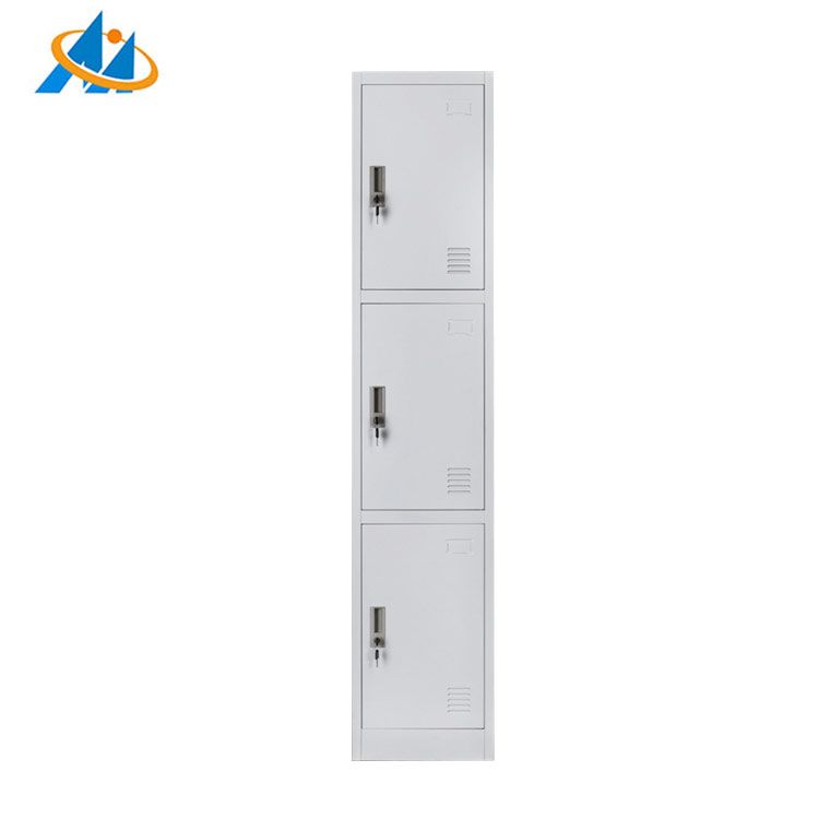 Hot sale gym room furniture 3 door steel wardrobe metal clothes locker