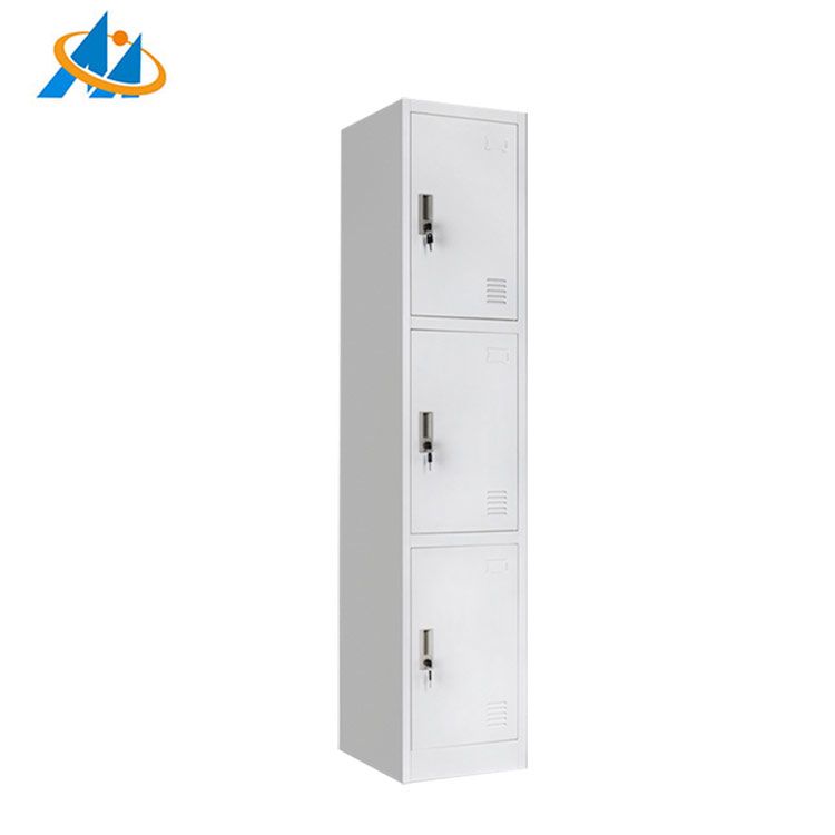 Hot sale gym room furniture 3 door steel wardrobe metal clothes locker