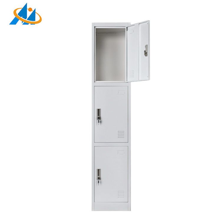 Hot sale gym room furniture 3 door steel wardrobe metal clothes locker