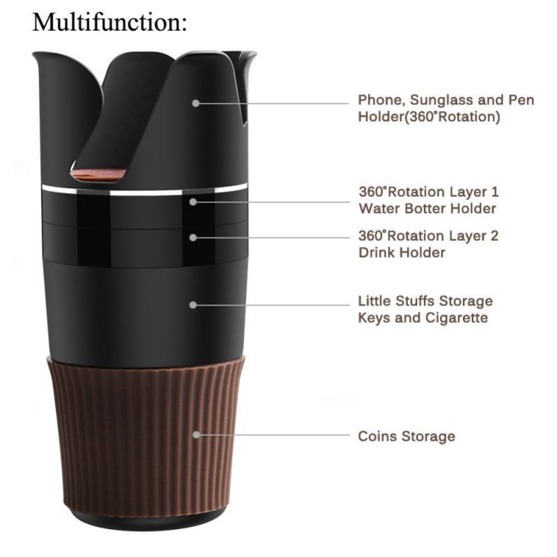 Multi-Functional Car Stack Organizer Cup Holder Rotatable Storage Cup