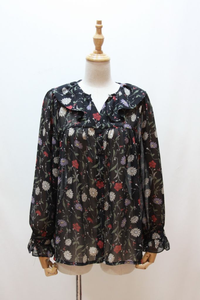 ladies printed chiffon blouse