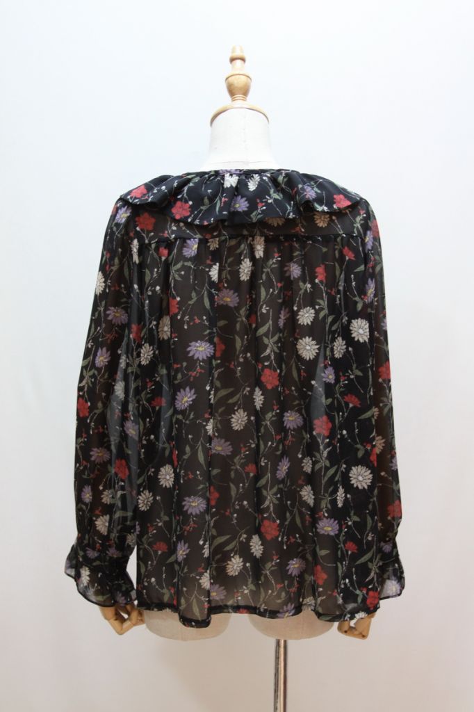 ladies printed chiffon blouse