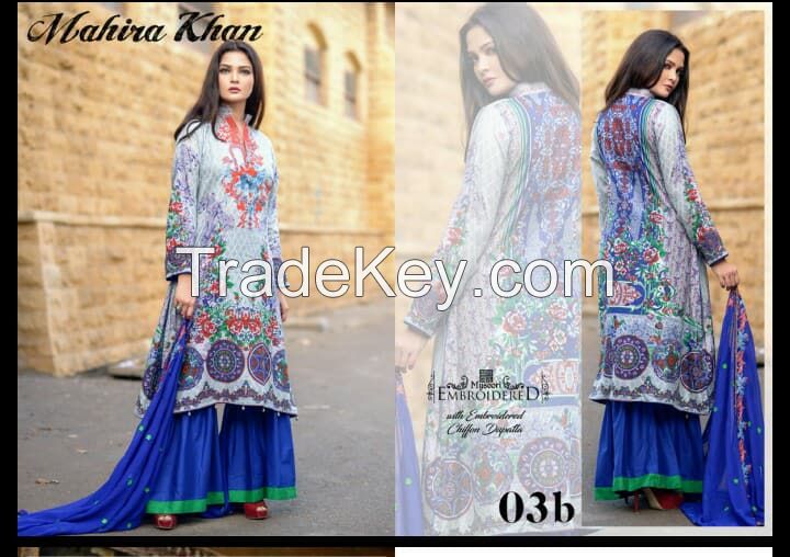 Mahira Khan Embroidered Lawn Collection