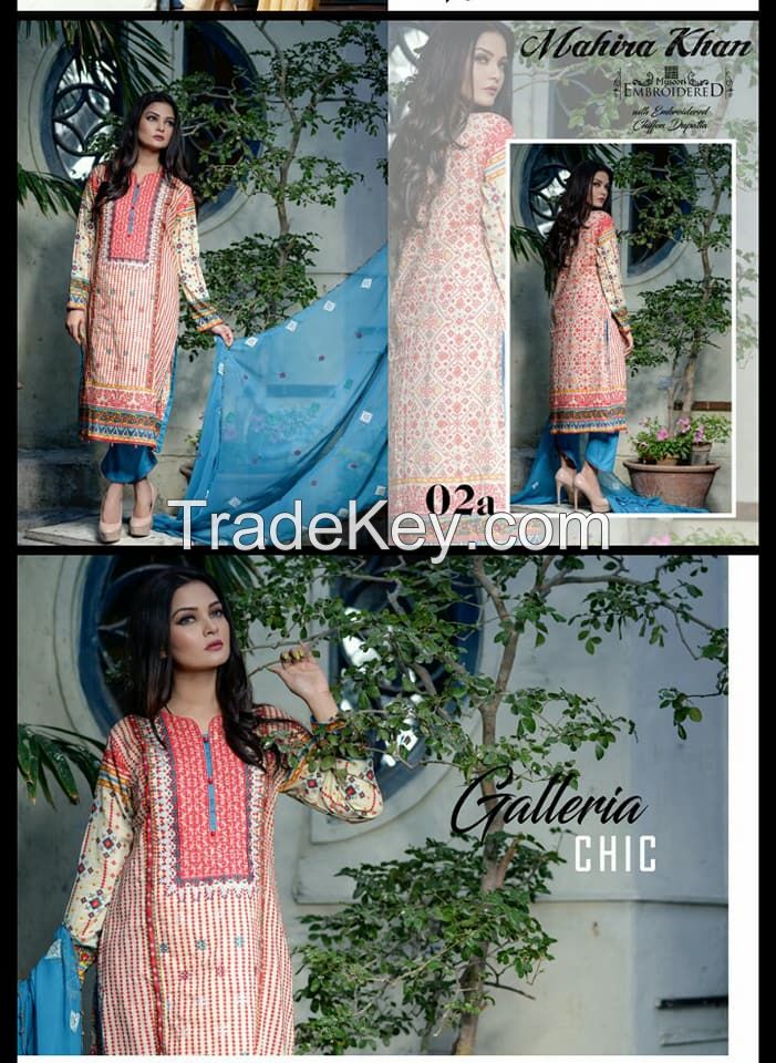 Mahira Khan Embroidered Lawn Collection