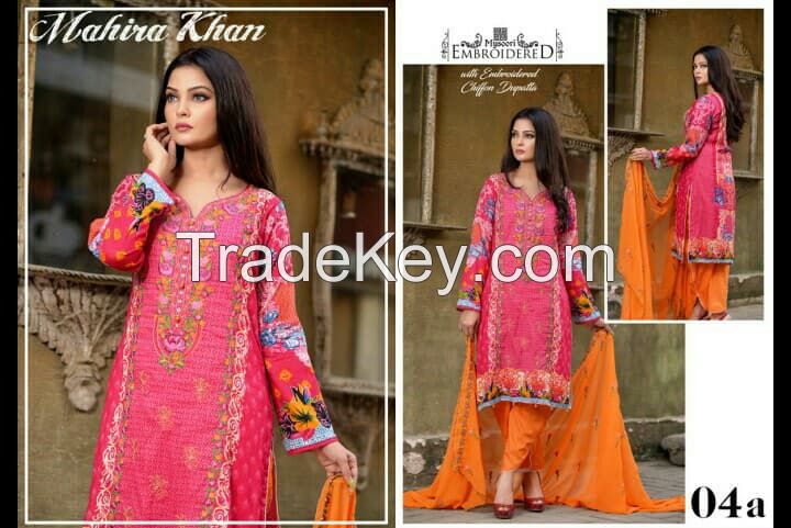 Mahira Khan Embroidered Lawn Collection