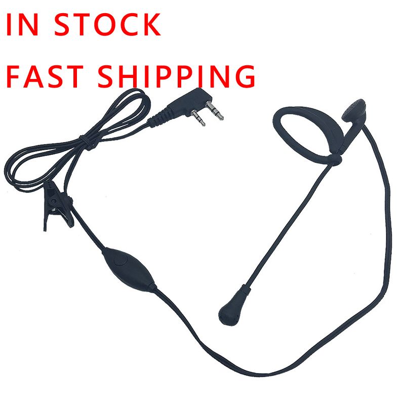 Wholesale Clip-Ear Walkie Talkie Earphone Headphone Earpiece Boom MIC For Kenwood Baofeng Puxing Beast Bright Linton Iradio Two Way Radio