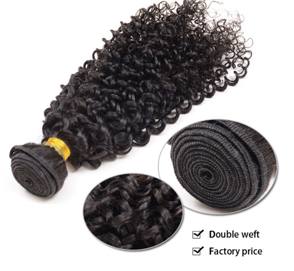 Curly Weave Brazilian Virgin Hair Human Remy Hair Bundles Kinky Curly Hair Extensions 100% Unprocessed Sexy 10A Jerry Curl 3 Bundles Narural Color Yirunmei