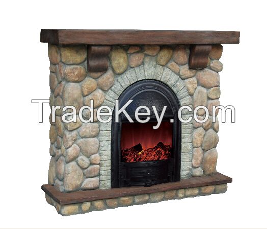 Polystone Mantel Electric Fireplace