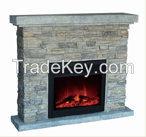 Polystone Mantel Electric Fireplace