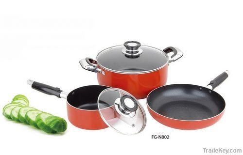 5pcs Aluminum Non-stick Cookware