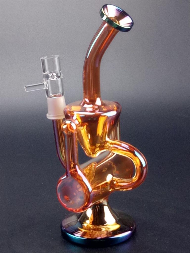 Drum Red Glass Water Pipe of Jellyfish 8.66 Inch Pipe