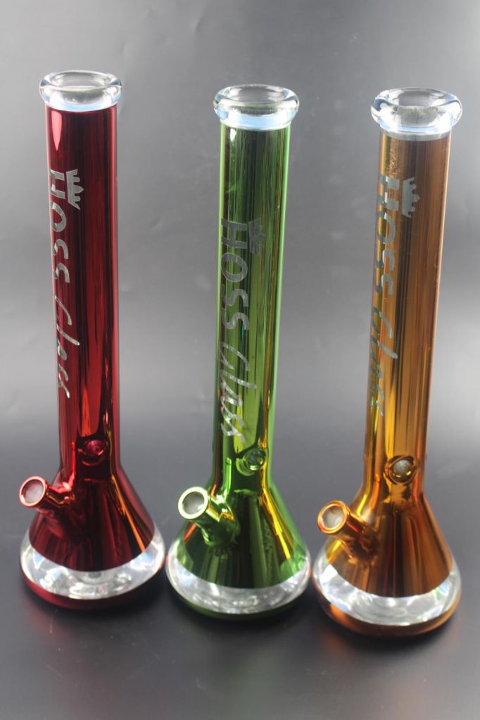 Yellow Purple Green Red Glass Water Pipe of 17.7 Inch