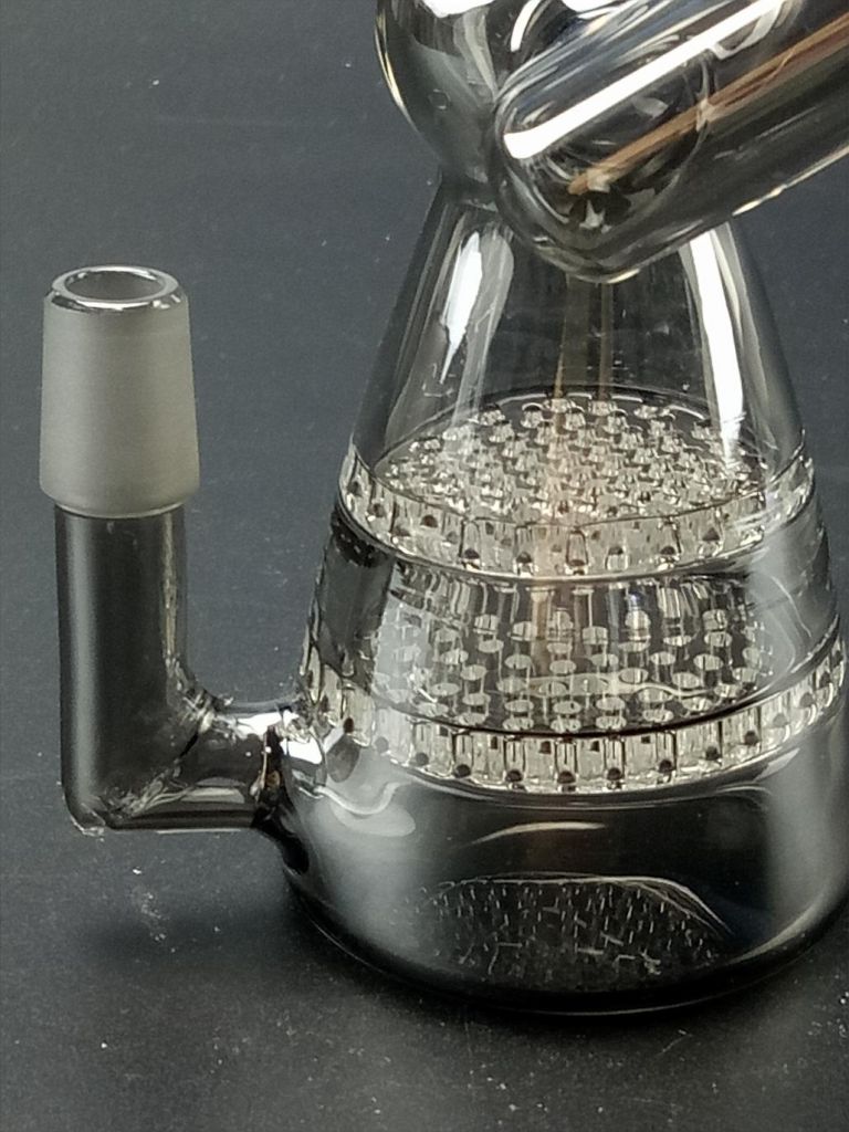 Smoke Gray Honeycomb Filter Glass Water Pipe