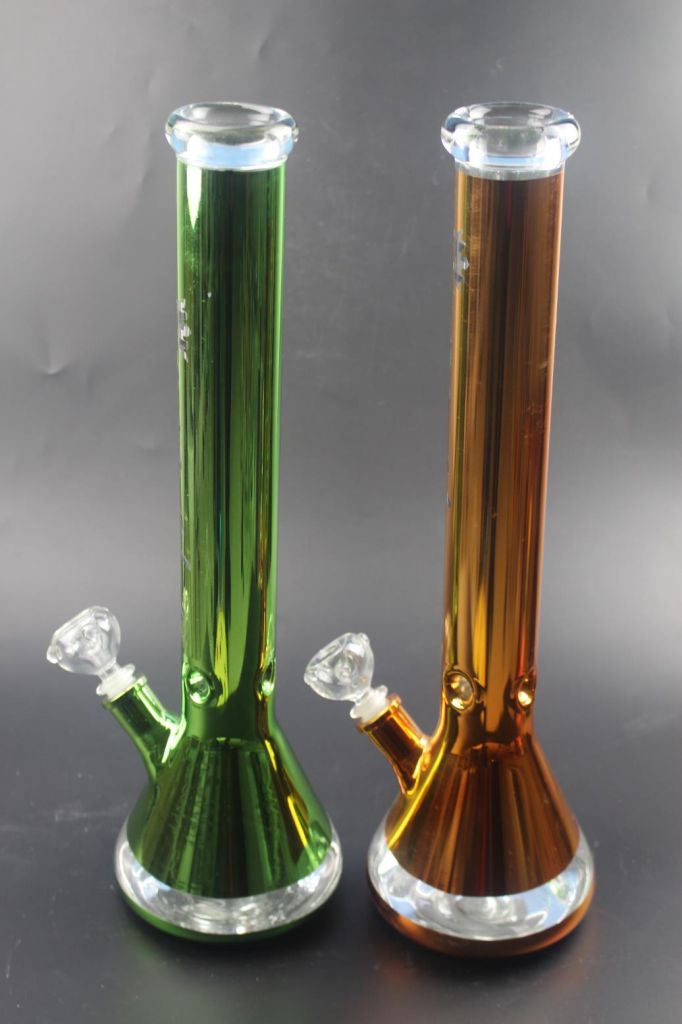 Yellow Purple Green Red Glass Water Pipe of 17.7 Inch