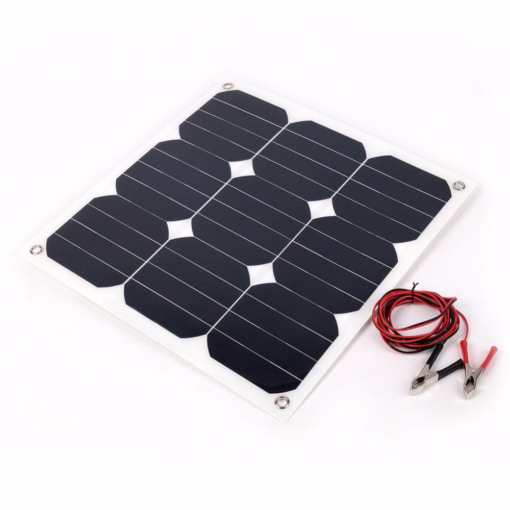 Photovoltaic 30W 18V Flexible Solar Panel Sunpower Mono Cell Outdoor Solar Charger for Yacht RV Boat Car Charger