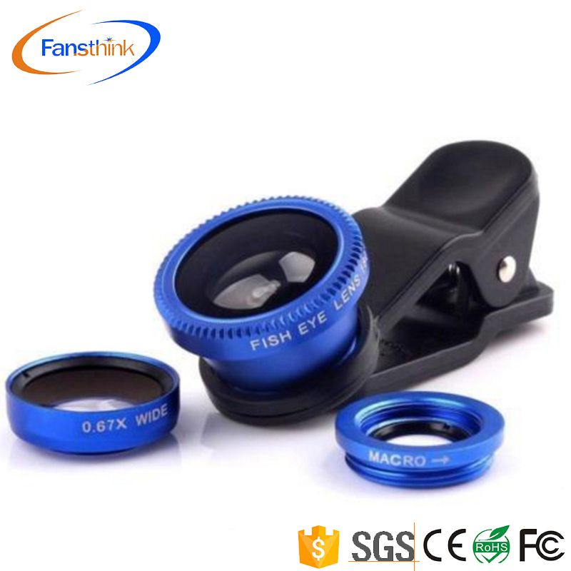 Universal Smartphone Accessories Clip On Mobile Phone Camera 0.67X Wide Angle 180 Degree Fisheye 15X Macro Lens For Iphone