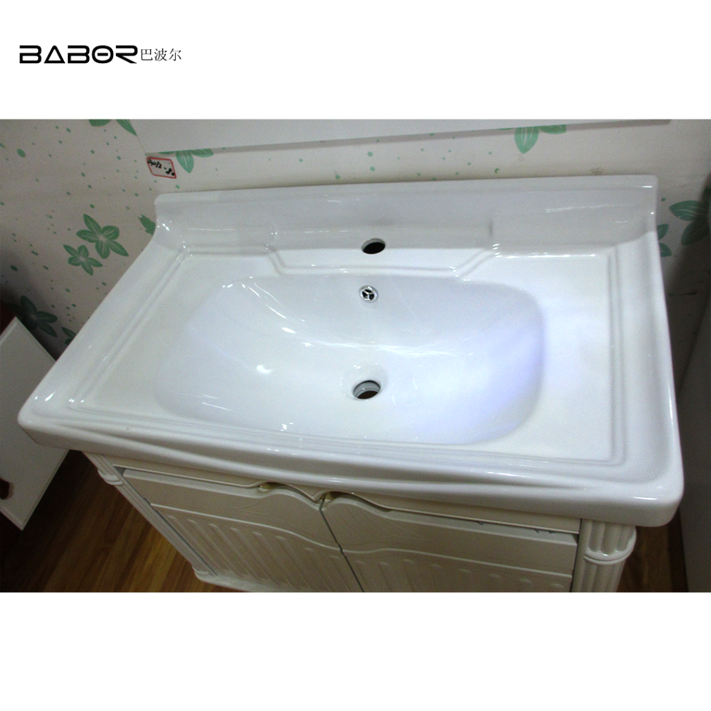 modern cheap white pvc bathroom vanity with mirror cabinet