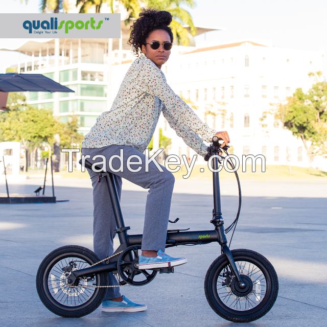 36 voltage 250 watt brushless motor folding ebike electric scooter mini adult 5.2Ah 16inch foldable bicycle