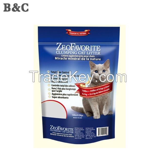 High quanlity zipper lock pet food packing bag for cat