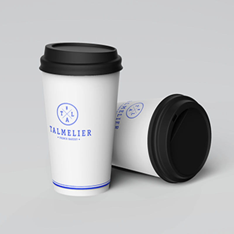 high capacity double wall paper coffee cup logo printing