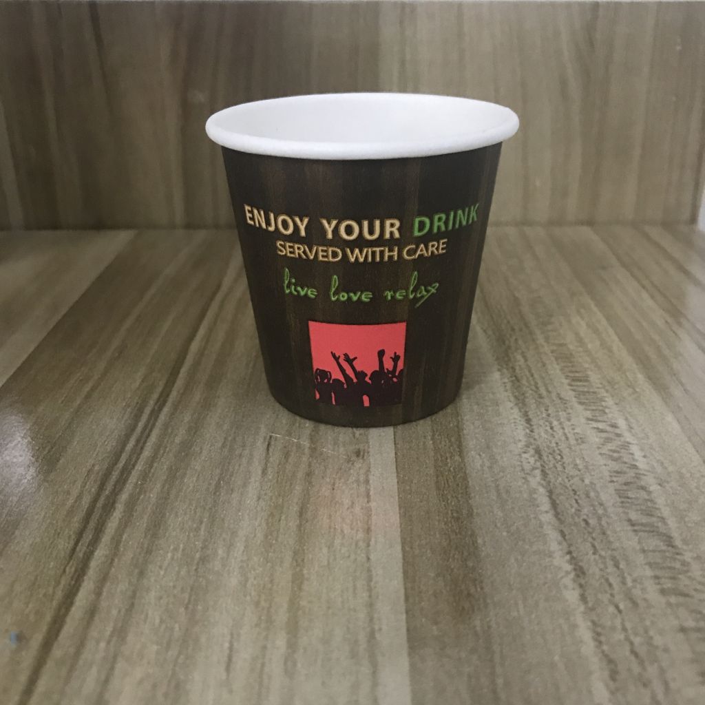 Middle size disposable paper cup Customized Logo Acceptable