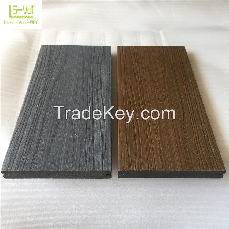 Maintenance Free 140x22mm Solid Co-extrusion WPC Composite Decking 
