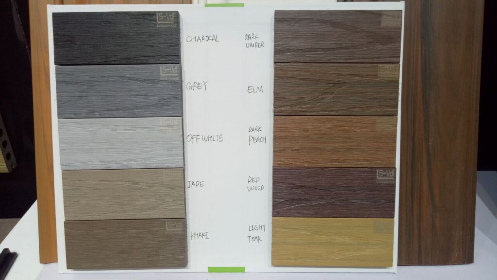 Hard PE coated wooden flooring composite wpc floor tile for swimming pool