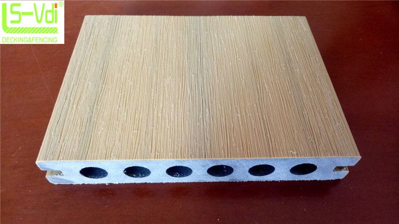 Hard PE coated wooden flooring composite wpc floor tile for swimming pool