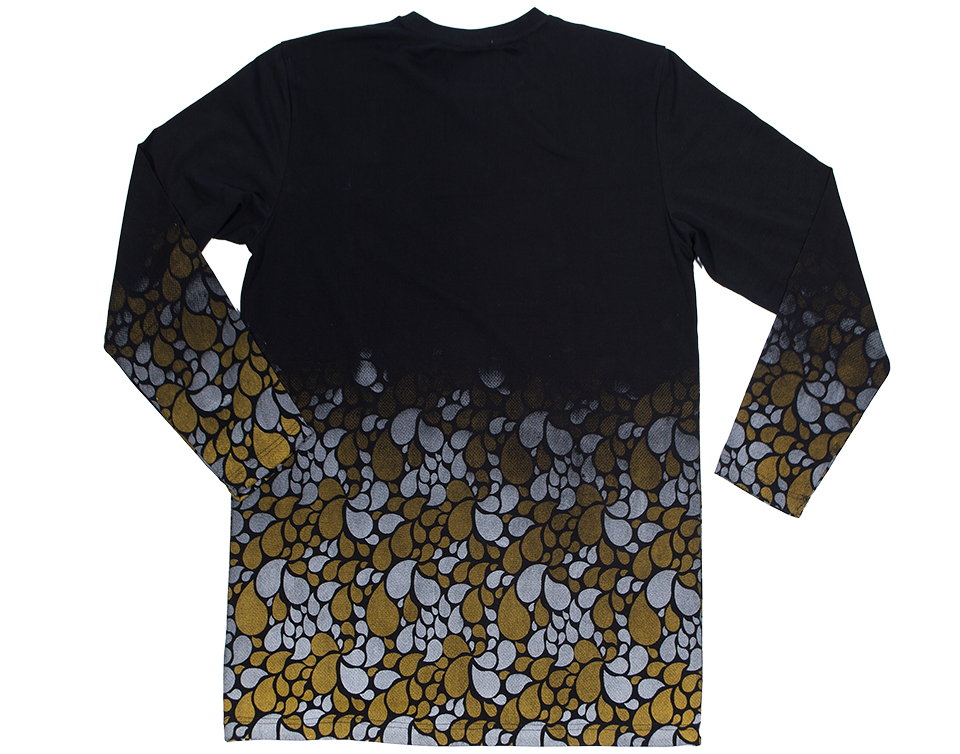 Mens 100% Cotton Black Long Sleeve Print T shirts